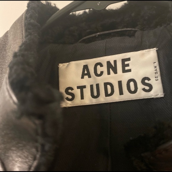 Acne Studios Black Leather Biker Jacket DE 36 or US 4 - Picture 2 of 7